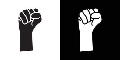 raised fists icon flat thin line illustration vector