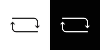 Repeat reload arrow icon flat thin line illustration vector