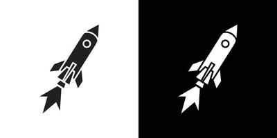 Rocket Spaceship Startup icon flat thin line illustration vector
