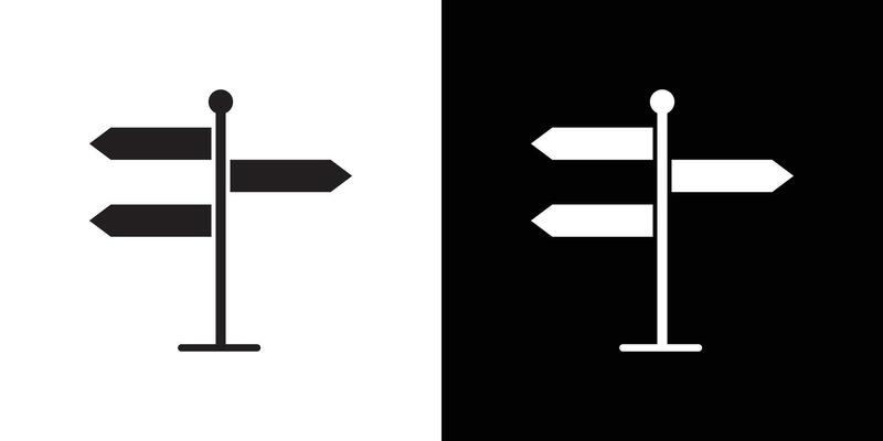 signpost icon flat thin line illustration