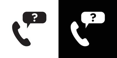 Support call service icon flat thin line illustration vector