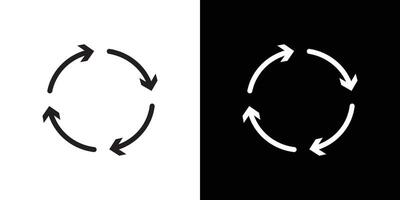 Synchronization icon flat thin line illustration vector