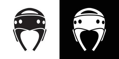 Taekwondo helmet icon flat thin line illustration vector