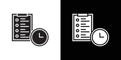 testing time icon flat thin line illustration vector