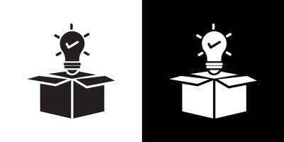 Think out of box idea icon flat thin line illustration vector