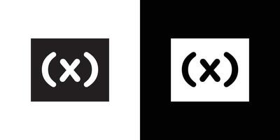 Variable symbol icon flat thin line illustration vector