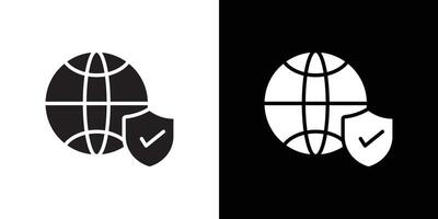 Web Security icon flat thin line illustration vector