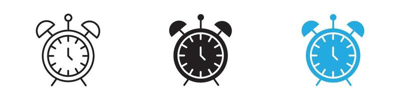 Alarm clock icon thin line illustration vector