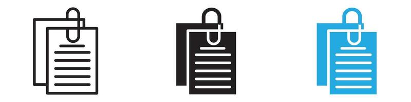Attach document icon thin line illustration vector