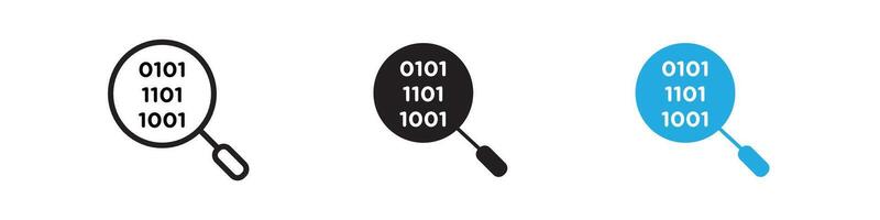 Binary code icon thin line illustration vector