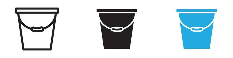 Bucket icon thin line illustration vector