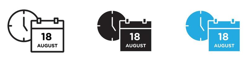 Calendar clock icon thin line illustration vector