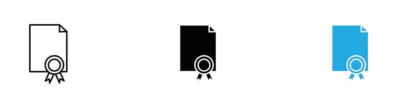 Certificate icon thin line illustration vector