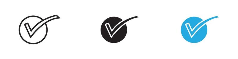 Check mark icon thin line illustration vector