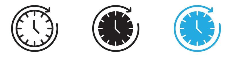 Clock icon thin line illustration vector