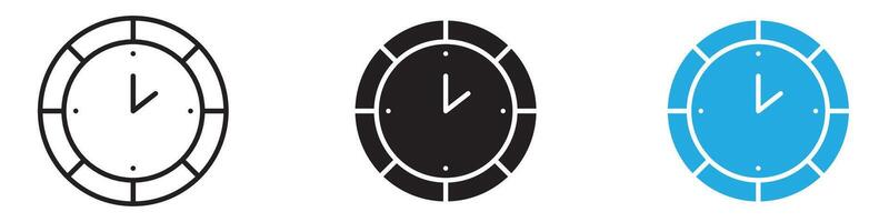 Clock two icon thin line illustration vector
