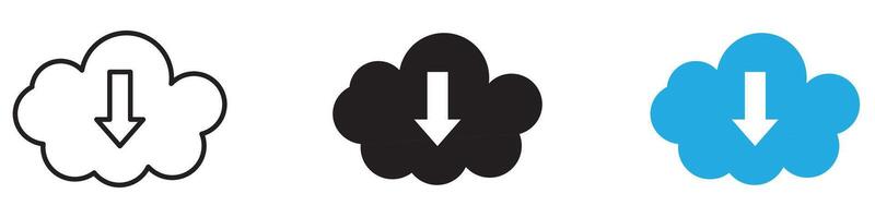 Cloud upload icon thin line illustration vector