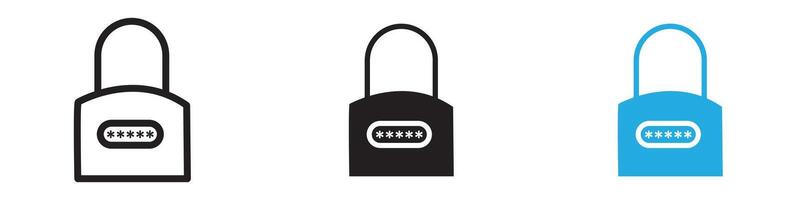 Code lock icon thin line illustration vector