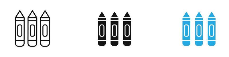 Crayon icon thin line illustration vector