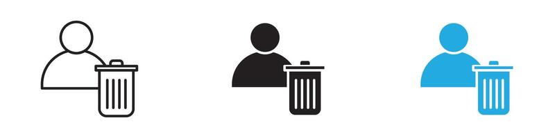 Delete user icon thin line illustration vector