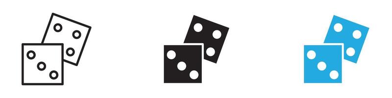 Dice Icon thin line illustration vector