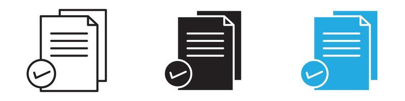 Document accepted icon thin line illustration vector