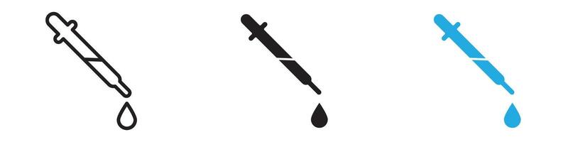 Dropper pipette Icon thin line illustration vector