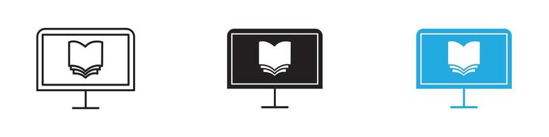 E learning icon thin line illustration vector