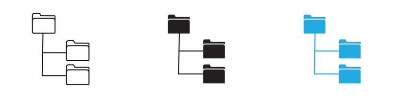 Folder tree icon thin line illustration vector