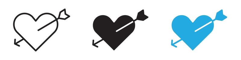 Heart with arrow icon thin line illustration vector