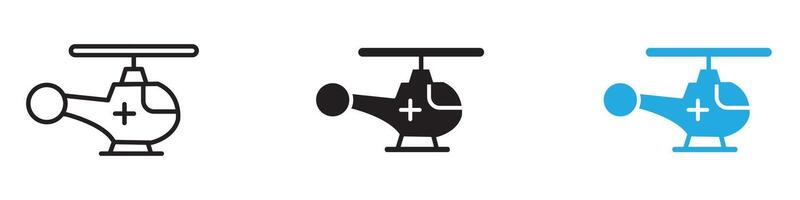 Helicopter icon thin line illustration vector