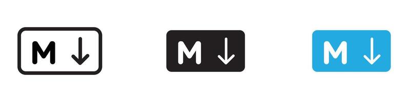 Markdown icon thin line illustration vector