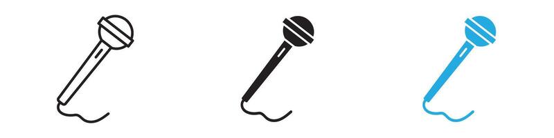 Microphone icon thin line illustration vector