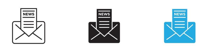 Newsletter icon thin line illustration vector