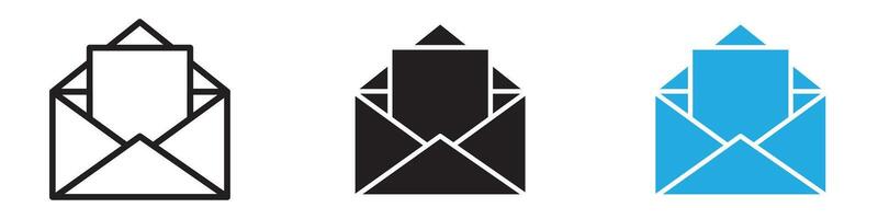 Open envelope icon thin line illustration vector