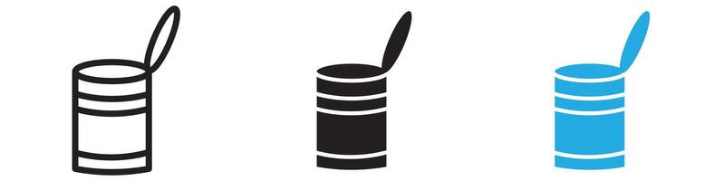 Open tin can icon thin line illustration vector