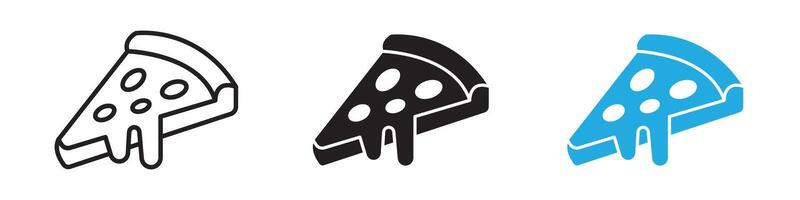Pizza slice icon thin line illustration vector