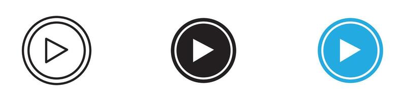 Play Button icon thin line illustration vector