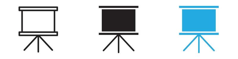 Presentation board icon thin line illustration vector
