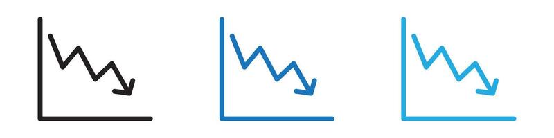 Reduction chart icon thin line illustration vector