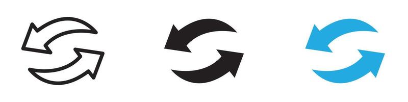 Refresh icon thin line illustration vector