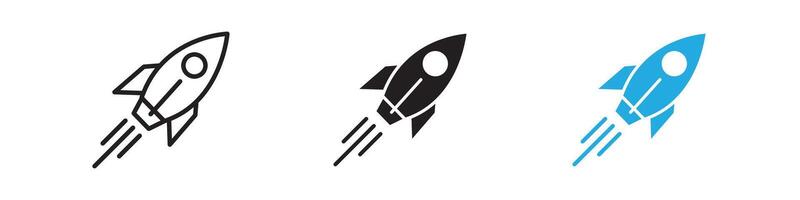 Rocket launch icon thin line illustration vector