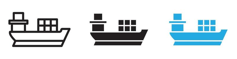 Ship icon thin line illustration vector