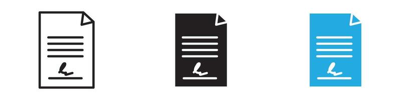 Signed document icon thin line illustration vector