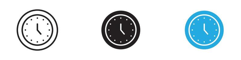 Time clock icon thin line illustration vector