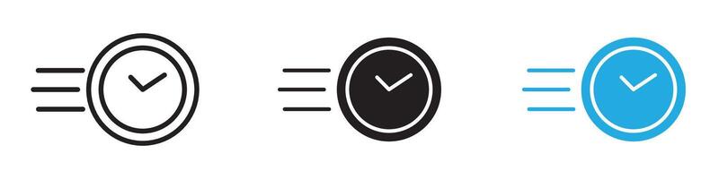 Time fast icon thin line illustration vector