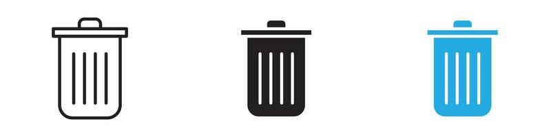 Trash icon thin line illustration vector