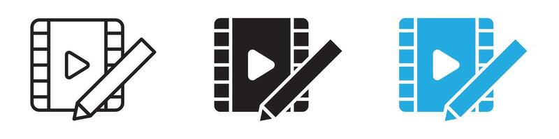 editing icon thin line illustration vector