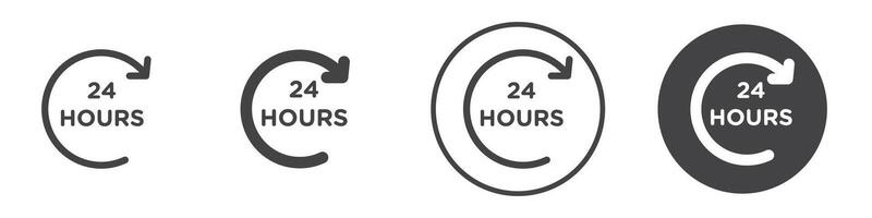 24 hours icon thin line illustration vector