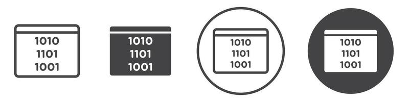 Binary code icon thin line illustration vector
